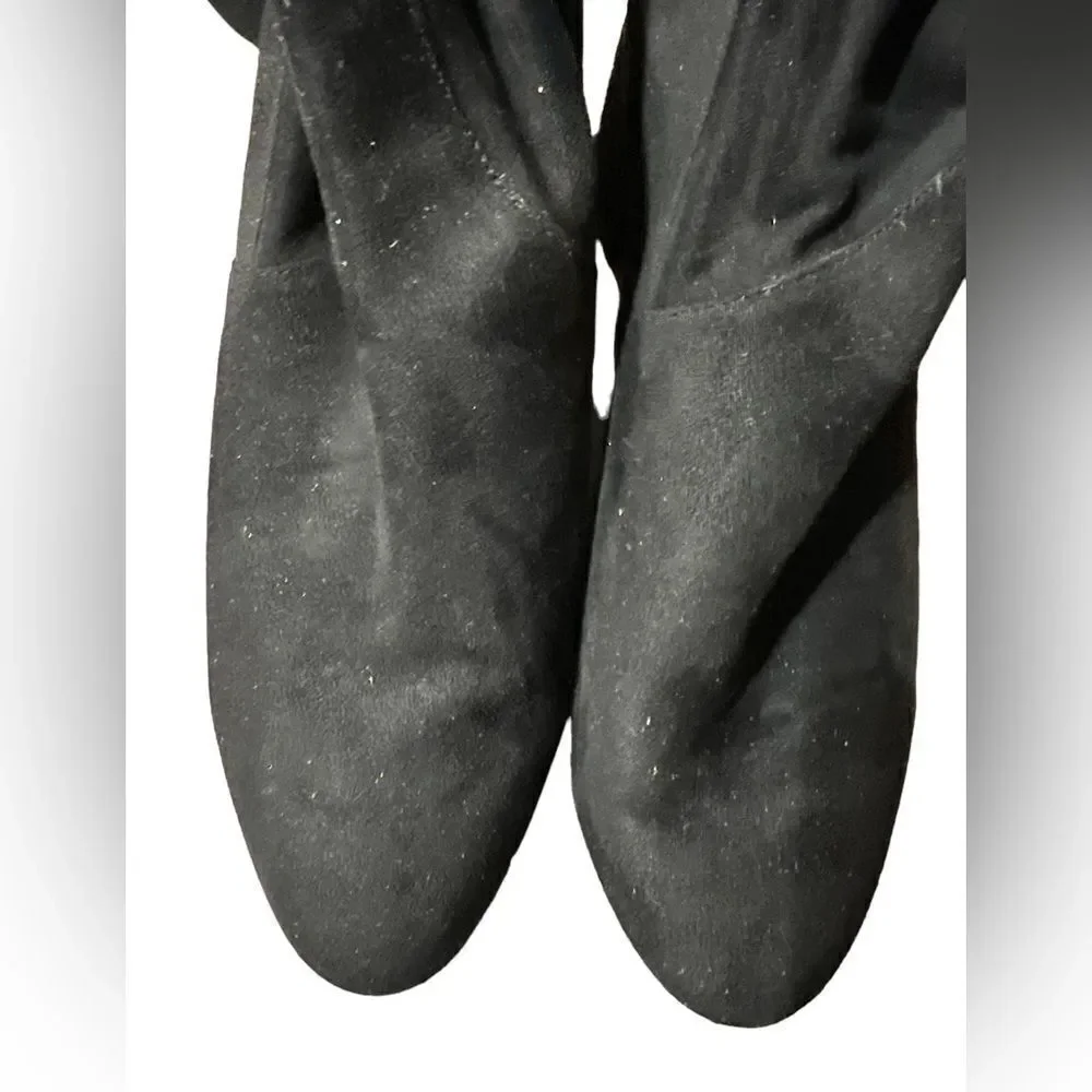 Over the knee vegan suede boots